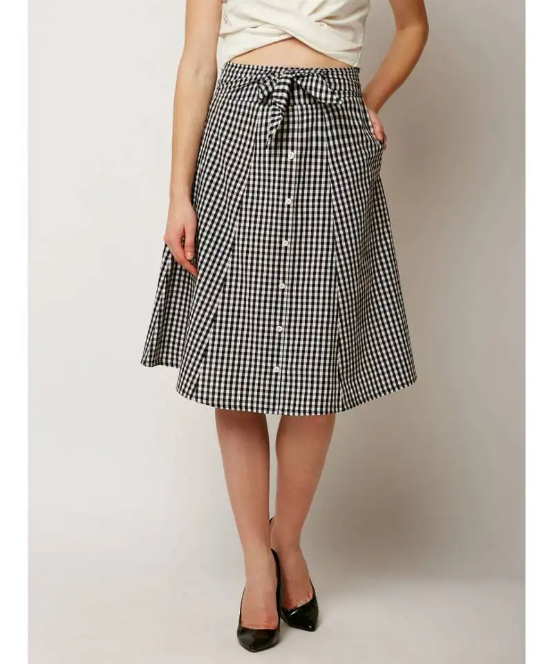 Multicolor because i can checkered panel skirt