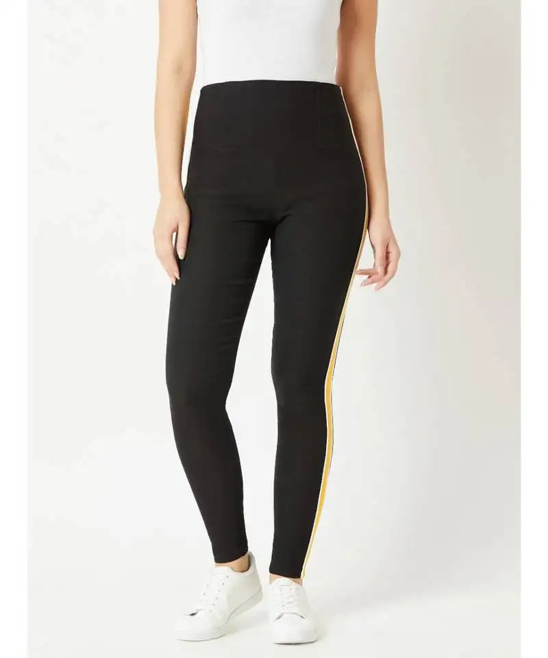 Black progress over perfection high waist twill jeggings