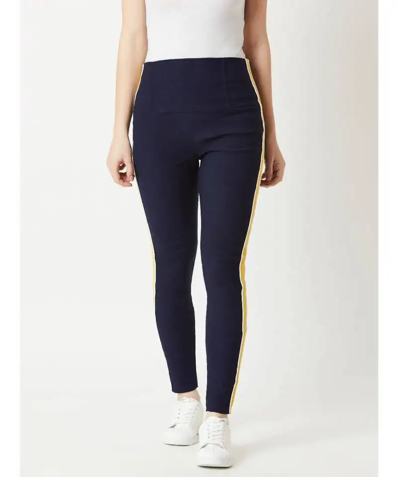 Blue progress over perfection high waist twill jeggings