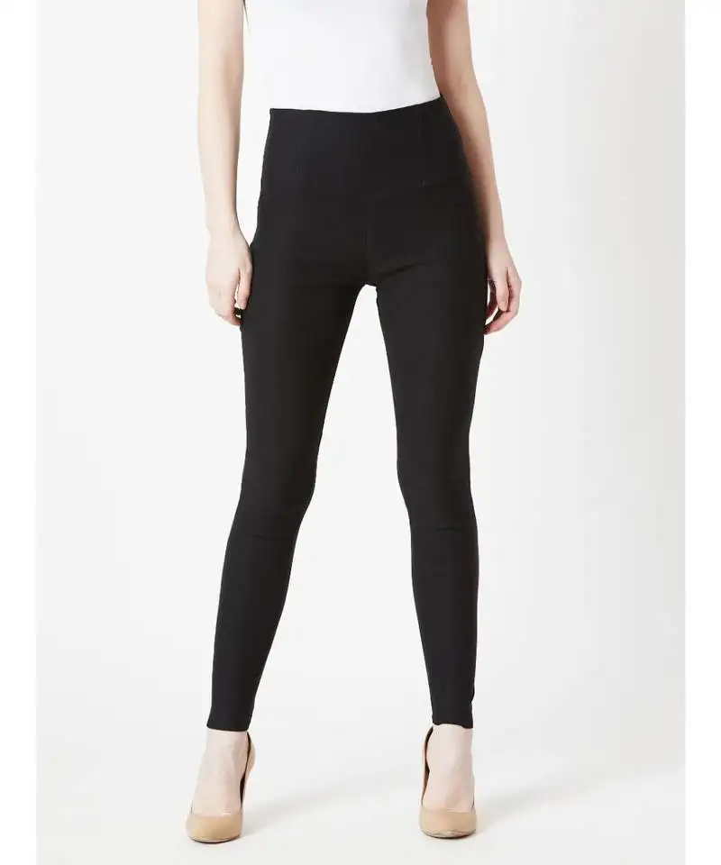 Black angels show high waist jeggings