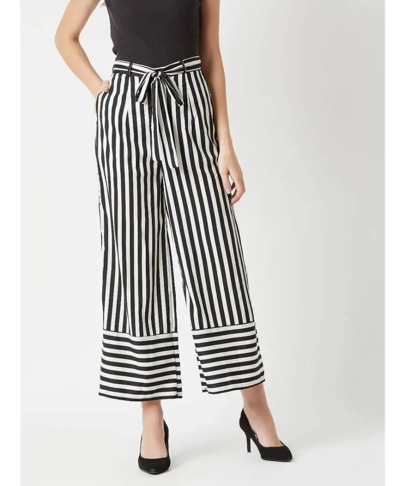 Multicolor flash dance belted trouser