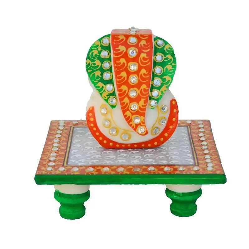 Charismatic lord ganesha marble chowki