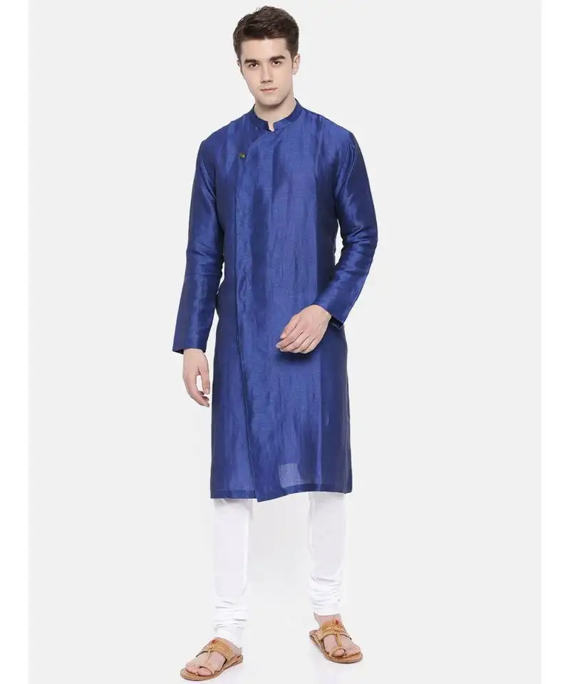Mayank modi linen::Silk blue kurta set