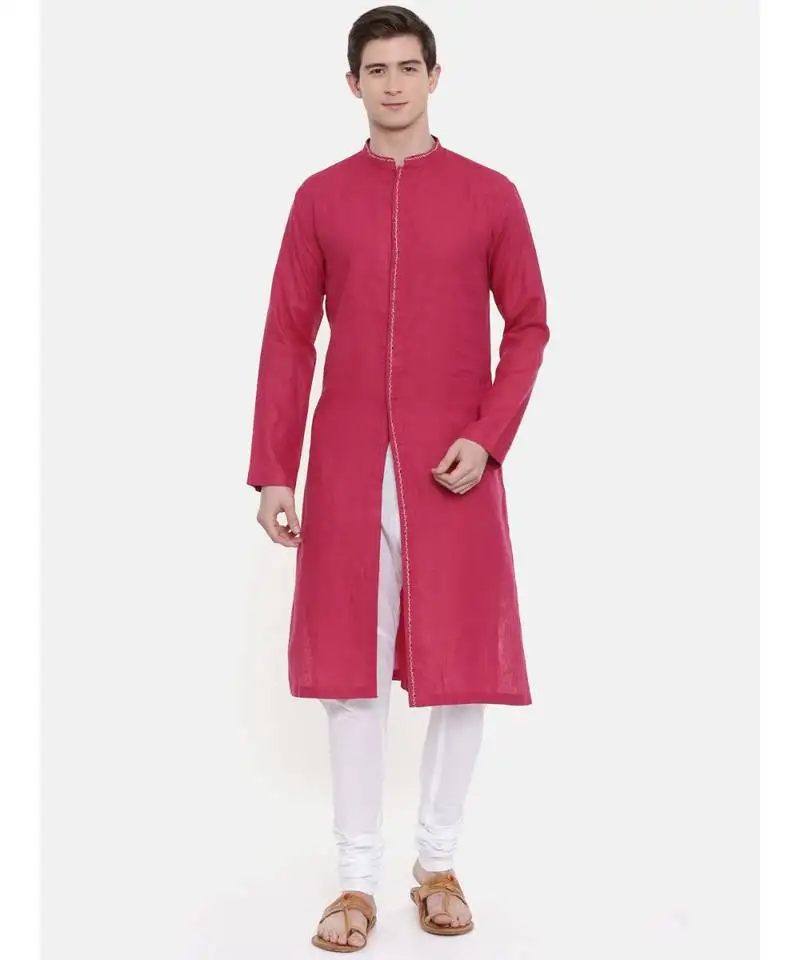 Mayank modi pink linen kurta set
