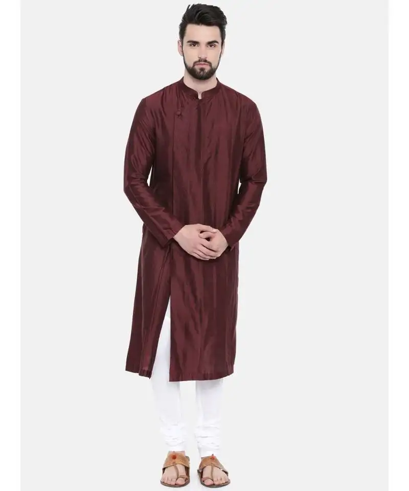 Mayank modi chocolate brown pintucked kurta set