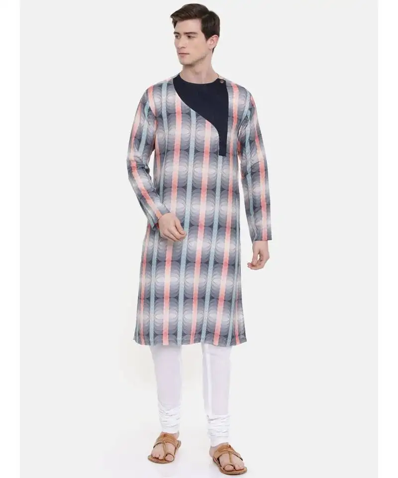 Mayank modi geometric printed linen kurta set