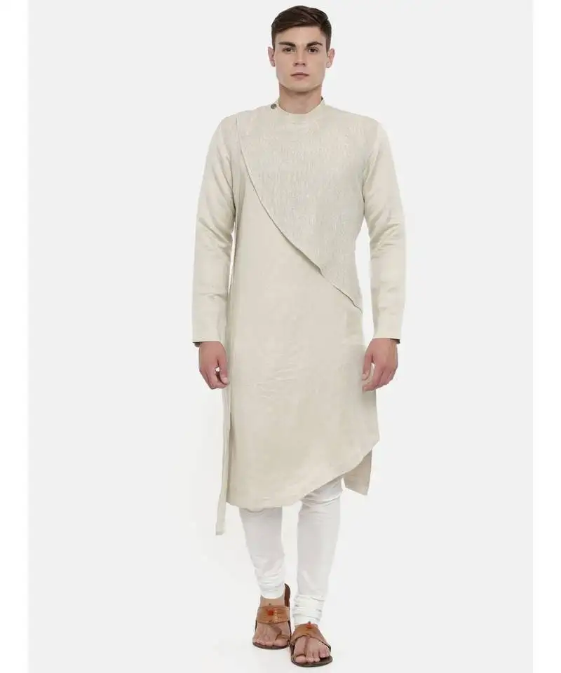 Mayank modi linen shimmer detail kurta