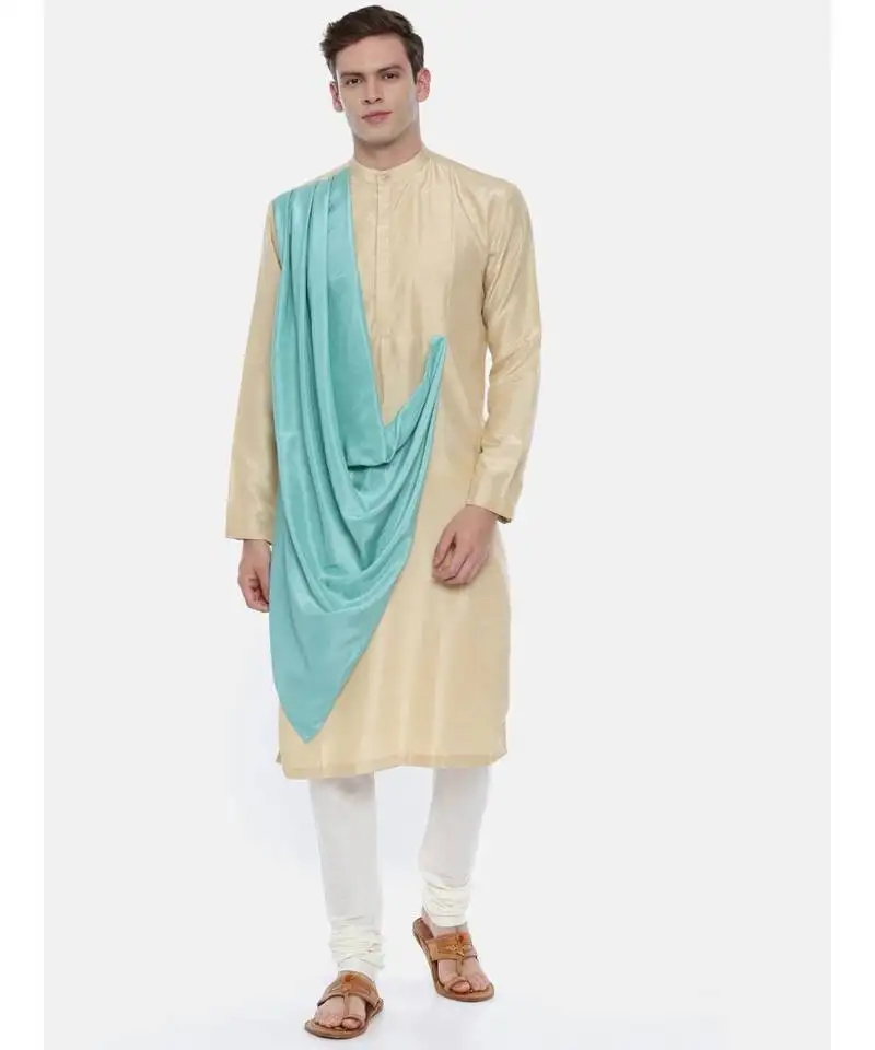 Drape silk linen dual color kurta set