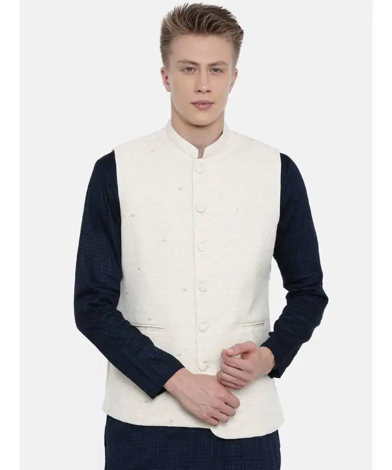 Mayank modi handwoven cotton embroidered jacket