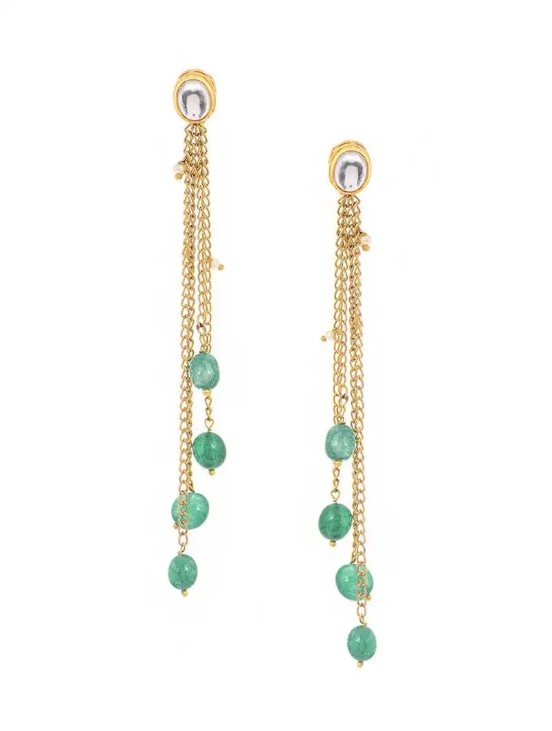 Kundan chain earrings