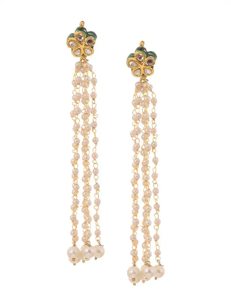 Long kundan earrings