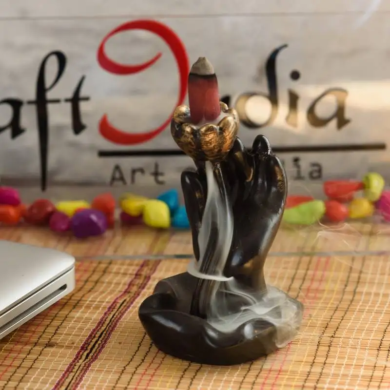 Smoke fountain with 10 backflow cone decorative incense holder