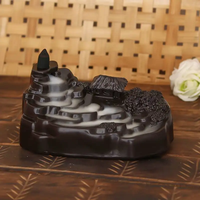 Dropping steps backflow smoke fountain with 10 incenses