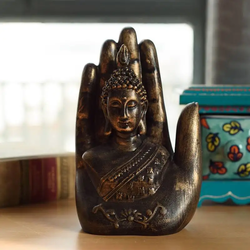 Decorative palm buddha figurine