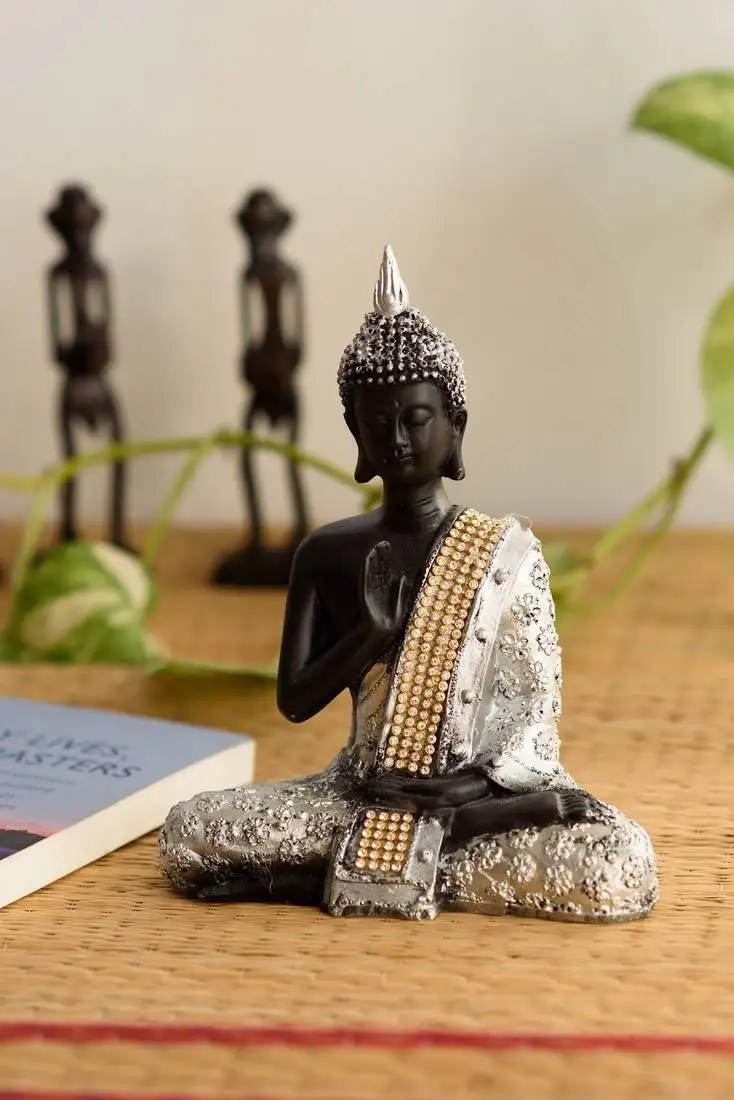 Handcrafted meditating blessing buddha