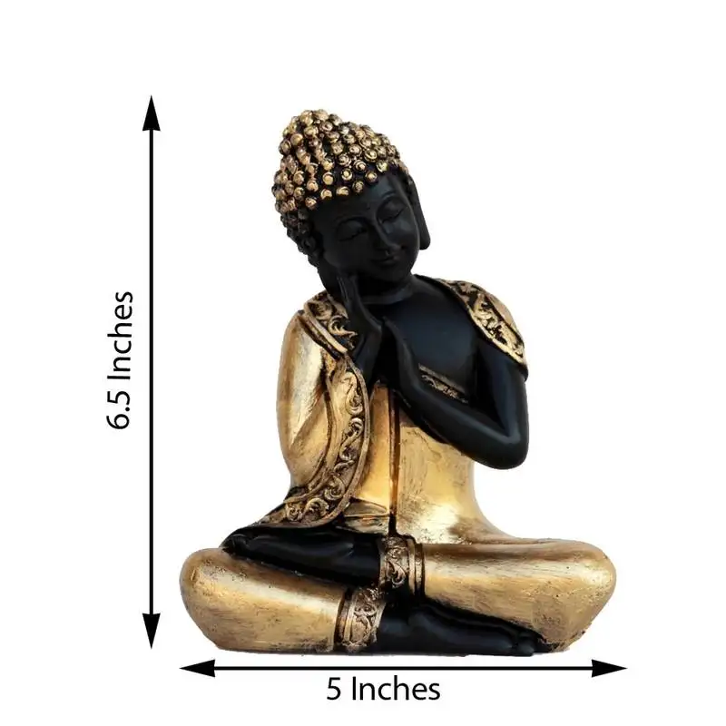 Golden finish handcrafted thinking buddha