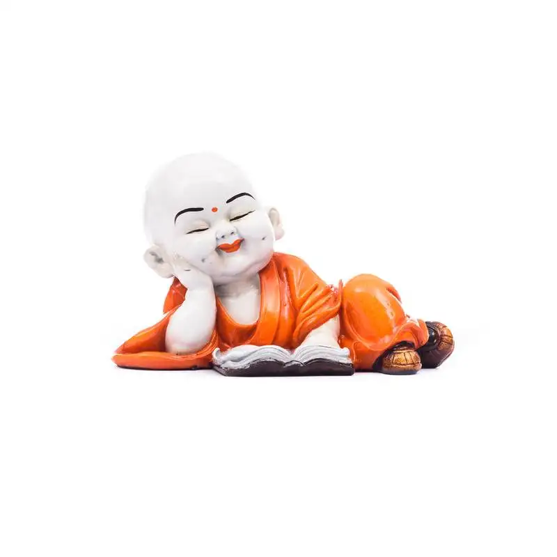 Polyresin resting buddha(orange)