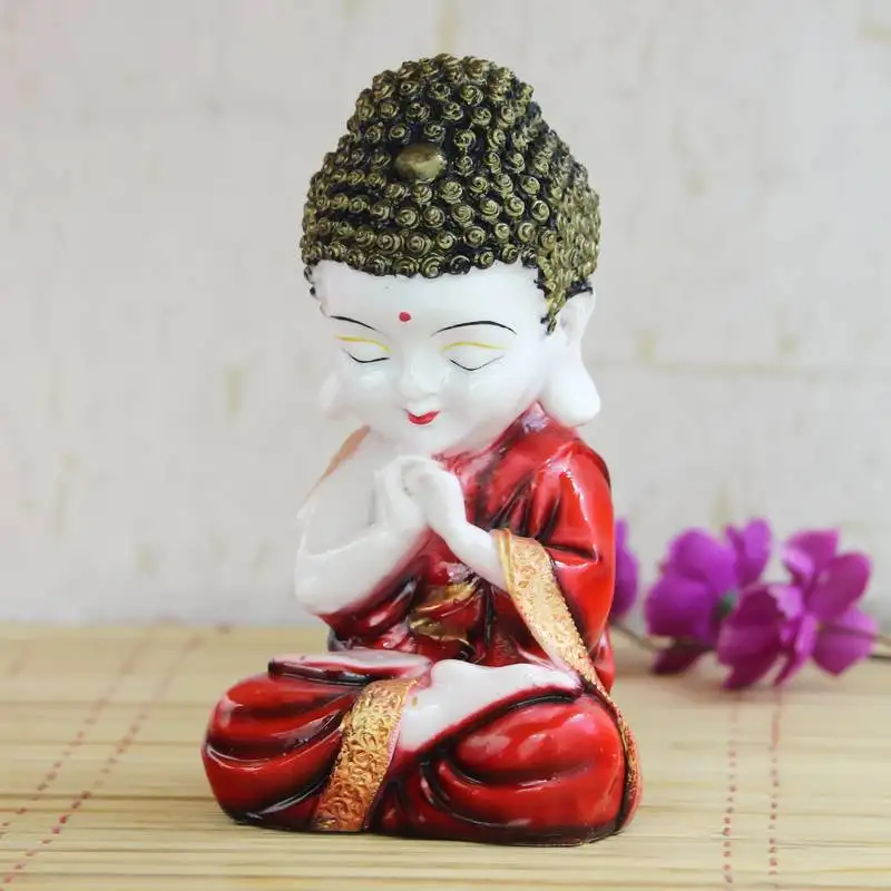 E craft india praying monk buddha red 7.8cm