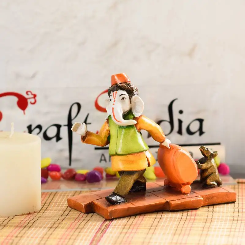 E craft india marble look shri ganesh statue multicolor