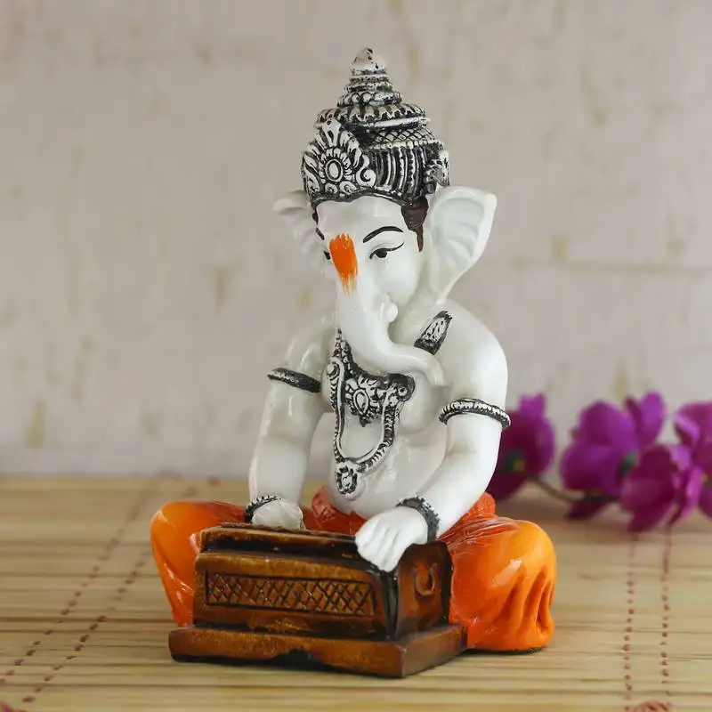Lord ganesha playing harmonium decorative showpiece