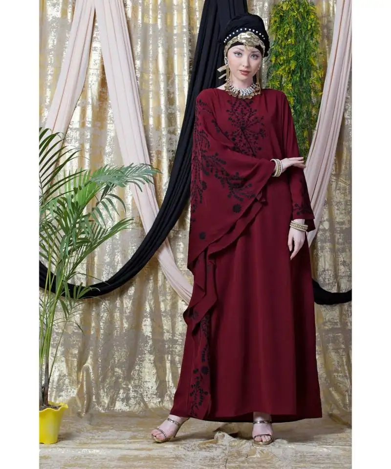 Maroon daily wear abaya for women