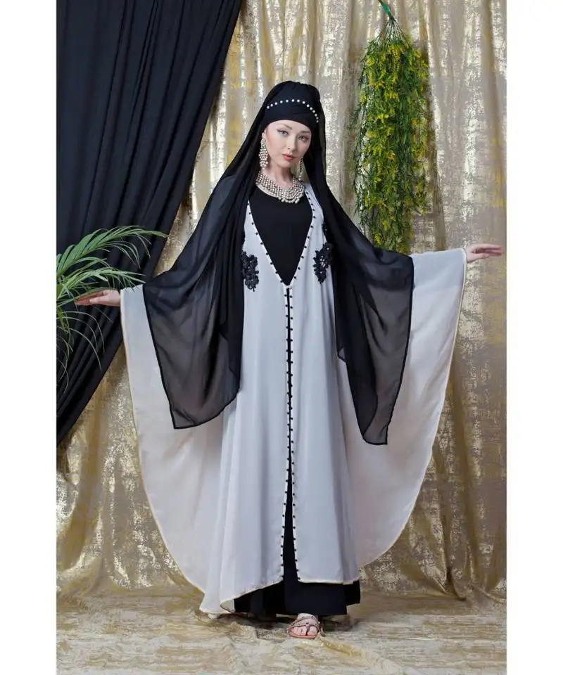 Nazneen georgette embroidered butterfly abaya kaftan