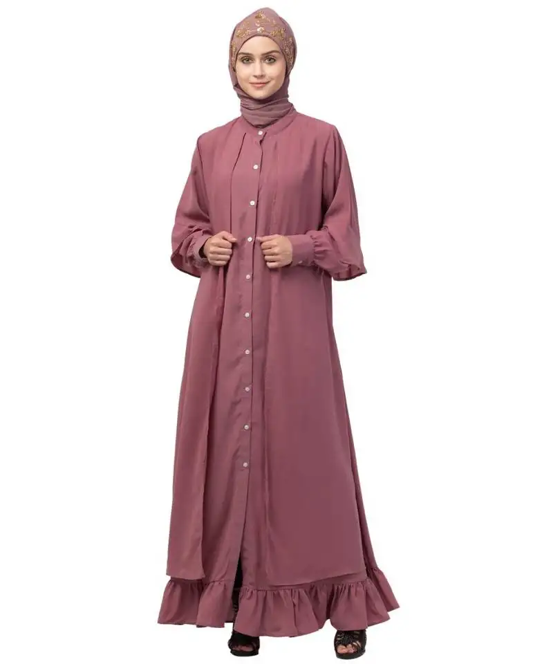 Nazneen extra jacket and frill at bottom front open abaya