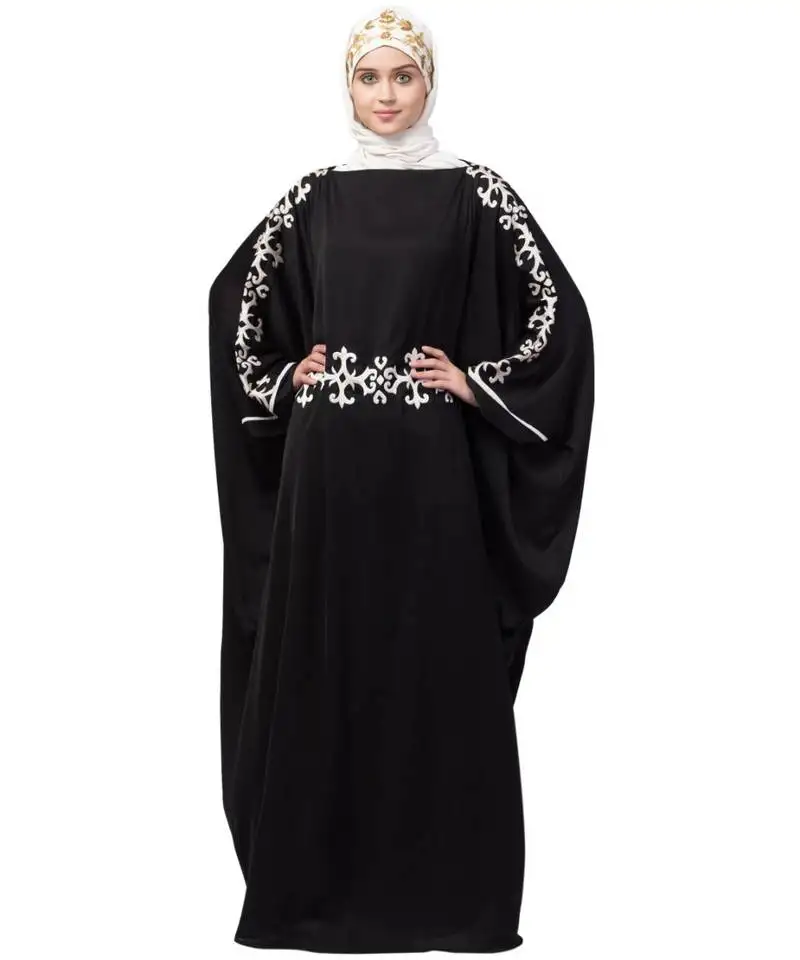 Nazneen waist and both sleeve resham embroidery nida kaftan