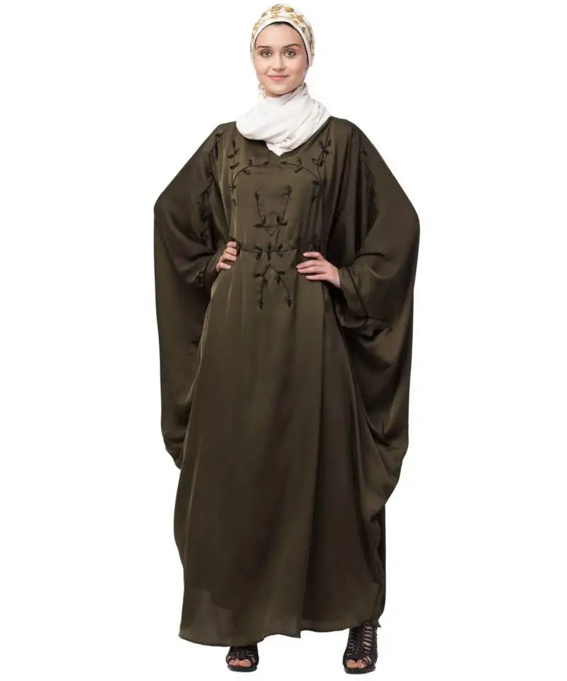 Nazneen contrast hand embroidered kaftan