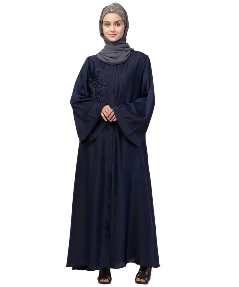 Nazneen front open one side hand work abaya