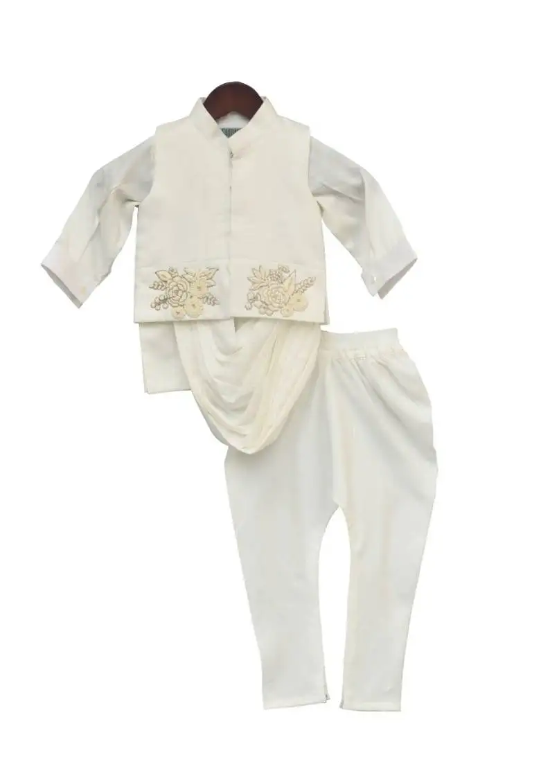 Blue velvet printed kurti sharara set