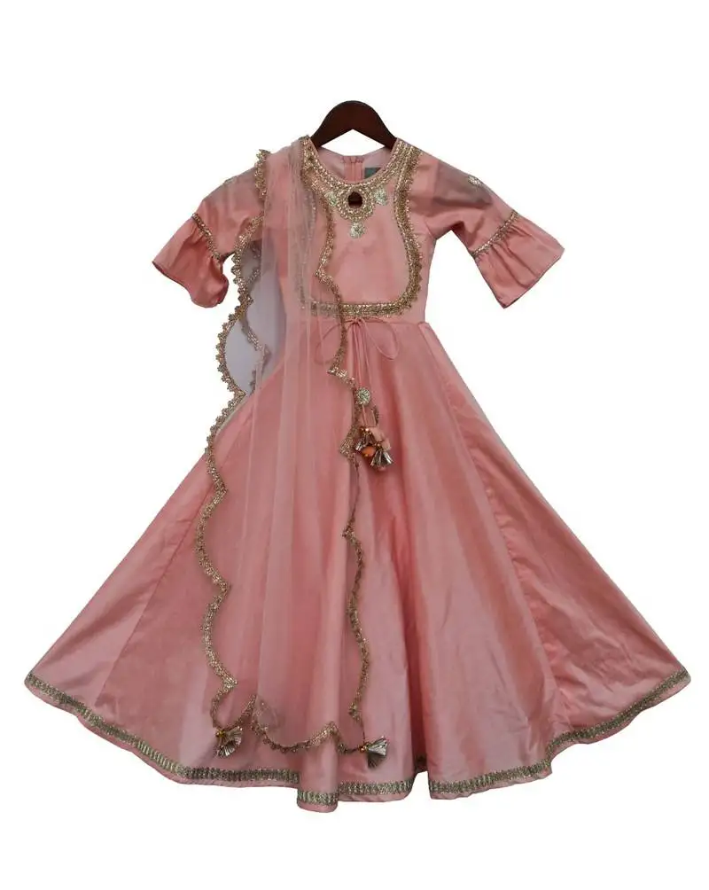 Pink gota embroidery kurti with sharara