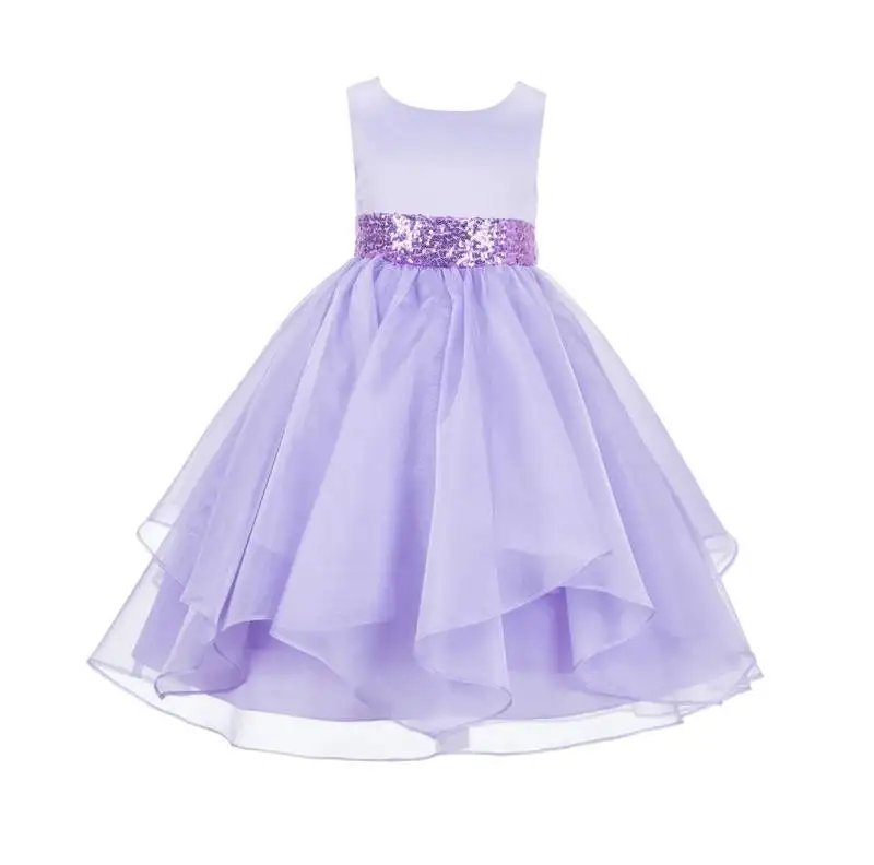 Silver plain polyester kids girl gowns