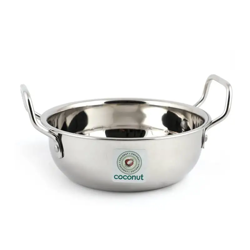 Coconut stainless steel plain kadai::Cookware for kithchen essentials capacity -1500 ml