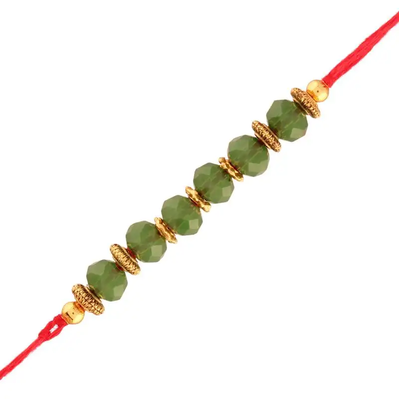 Gold plated designer pearl rakhi for men::Boys