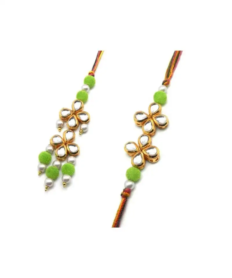 Multicolor jewellery designer fancy stylish beautiful rakhi combo rakhi set for bhaiya and bhabhi