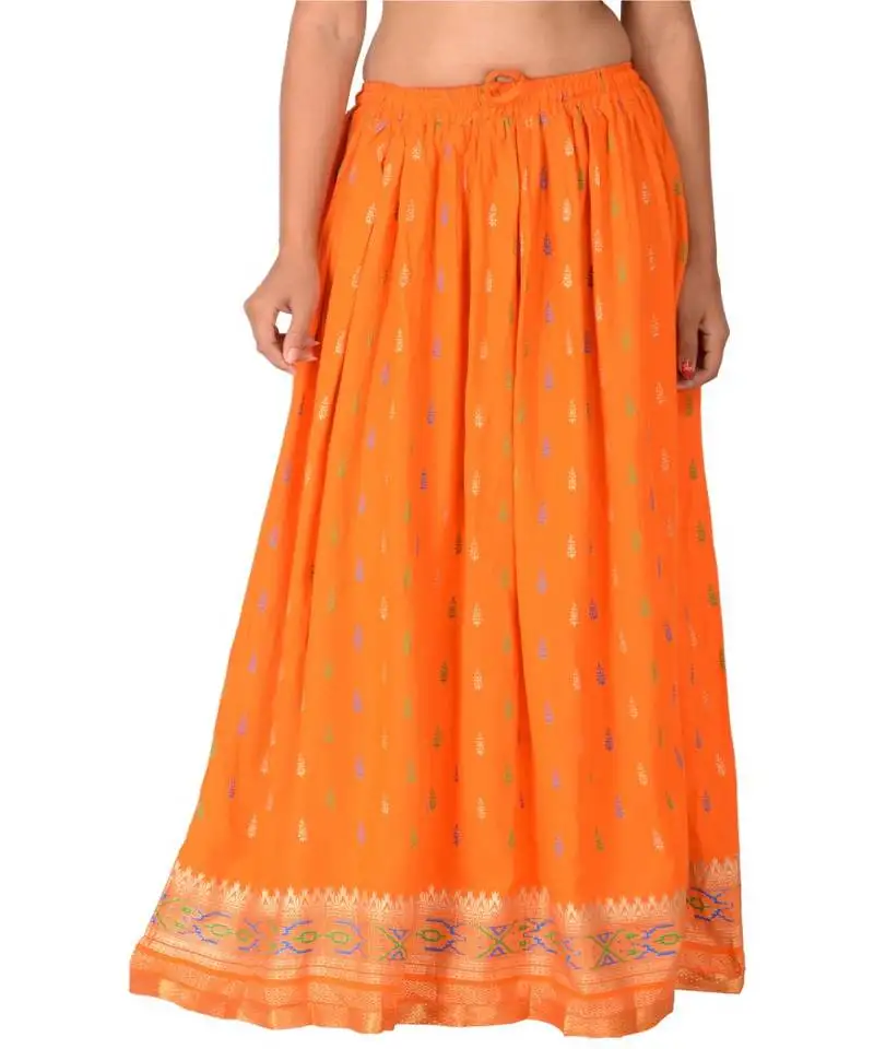 Orange woven rayon skirts