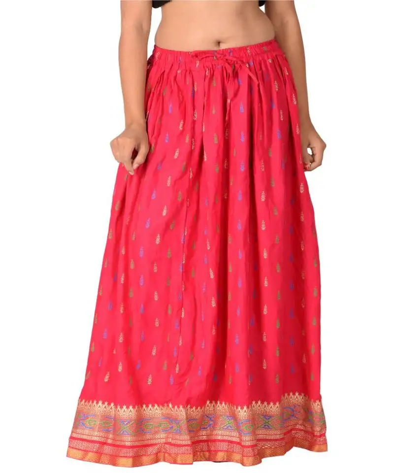 Pink woven rayon skirts