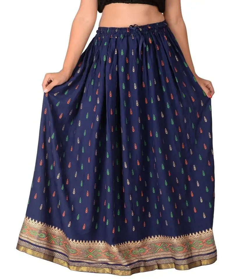 Blue woven rayon skirts