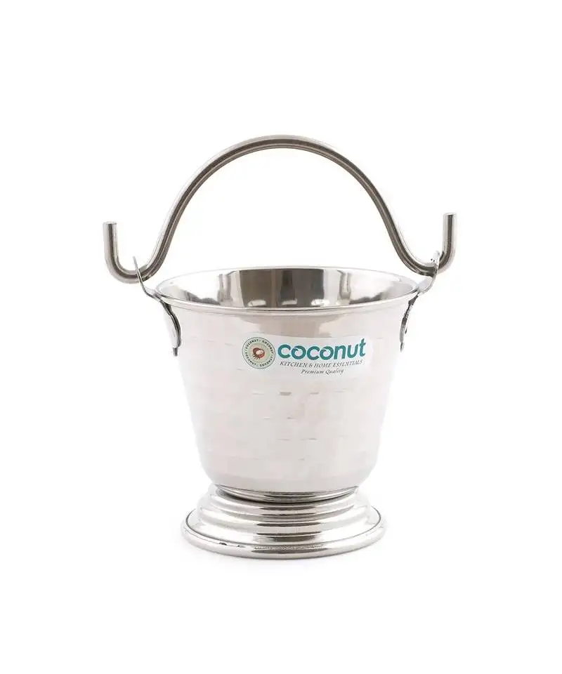 Coconut hammered honey serving stainess steel bucket - set of 1 (600ml)