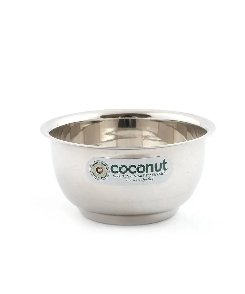 Coconut stainless steel lotus bowl::Vati::Katori - set of 6 (9.5 cm diameter)