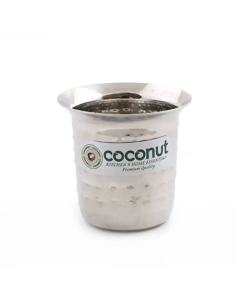 Kclcoconut stainless steel junior hammered glasses, capacity 60 ml each (silver, 1 lb) - set of 6
