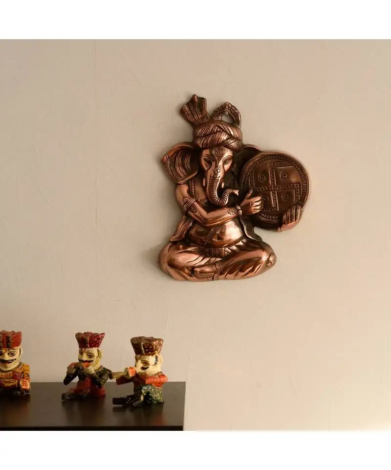 Musician phagdi lord ganesha metal wall
