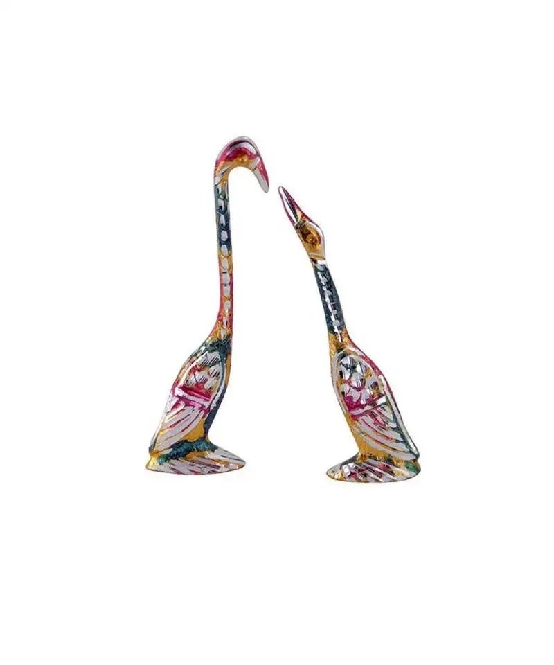 Pair of kissing swan::Duck home decor showpiece