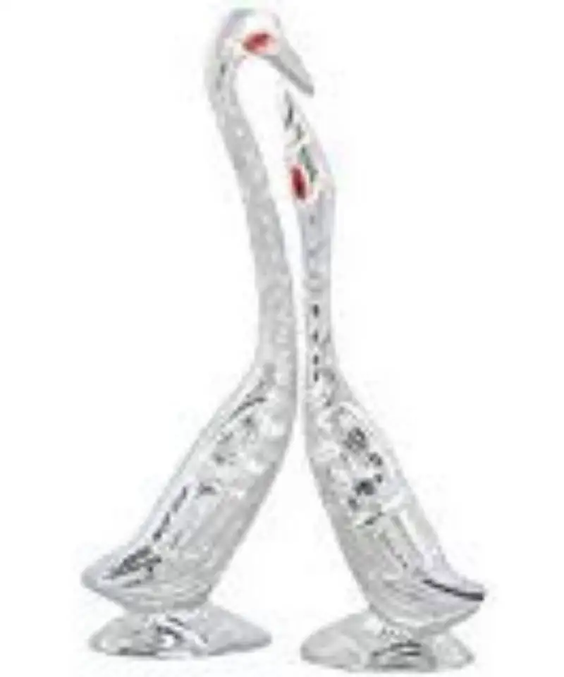 Metal pair kissing duck showpiece