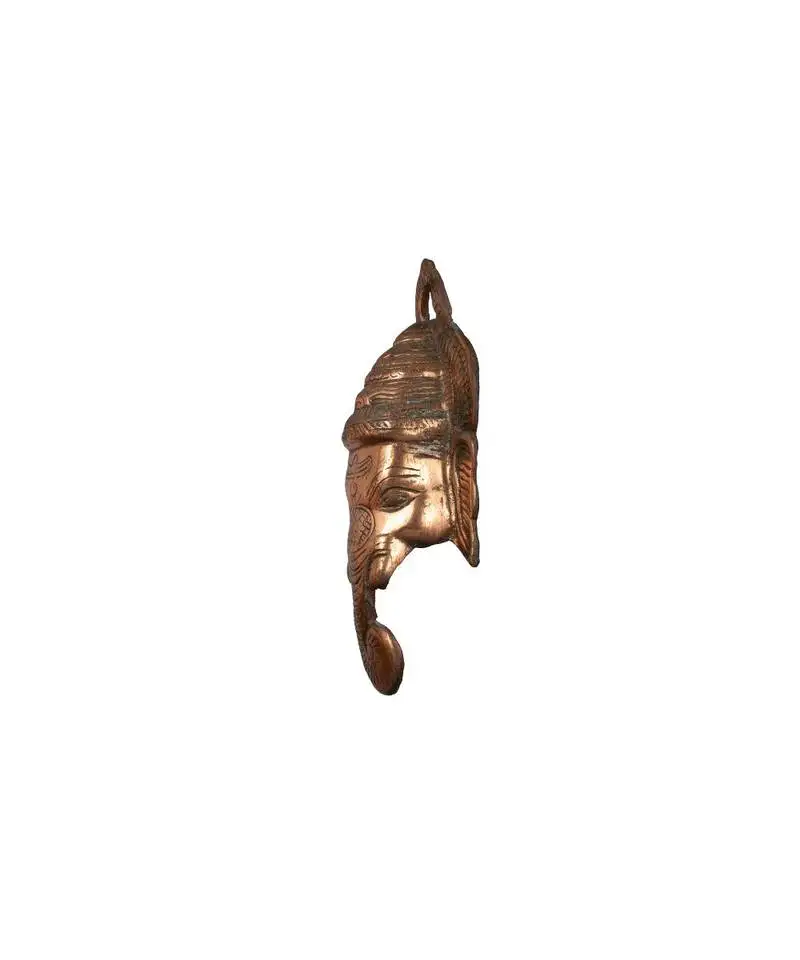Lord ganesha face handcrafted wall hanging copper finish