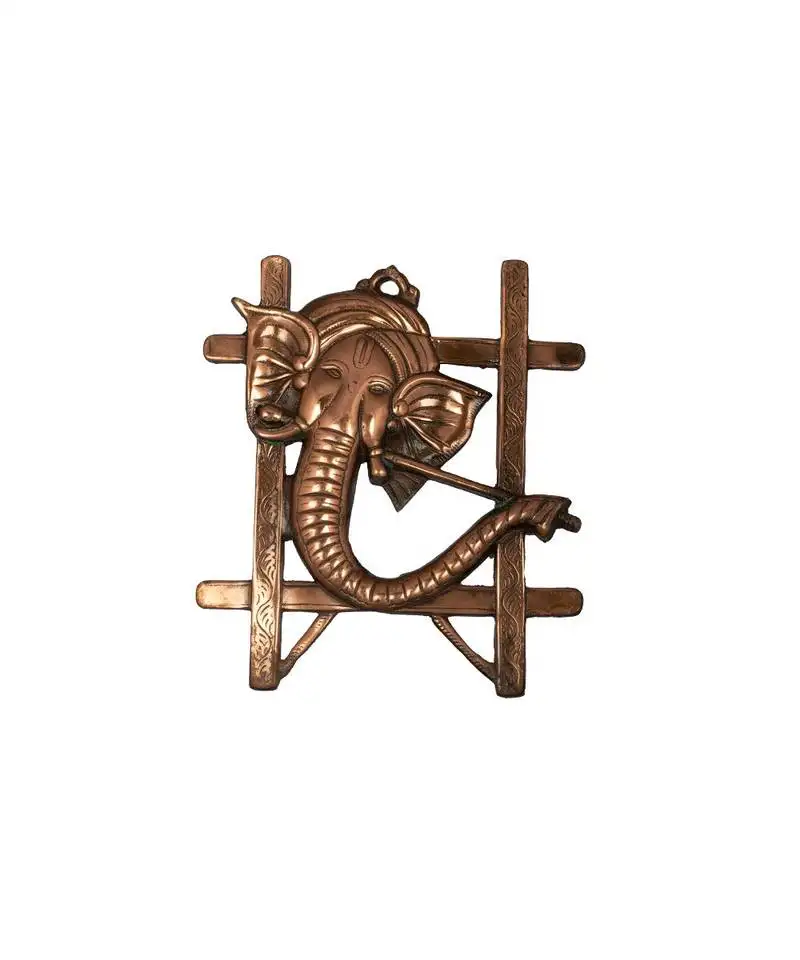 Vivan creation ganesha wall hanging sculpture brown 23x1