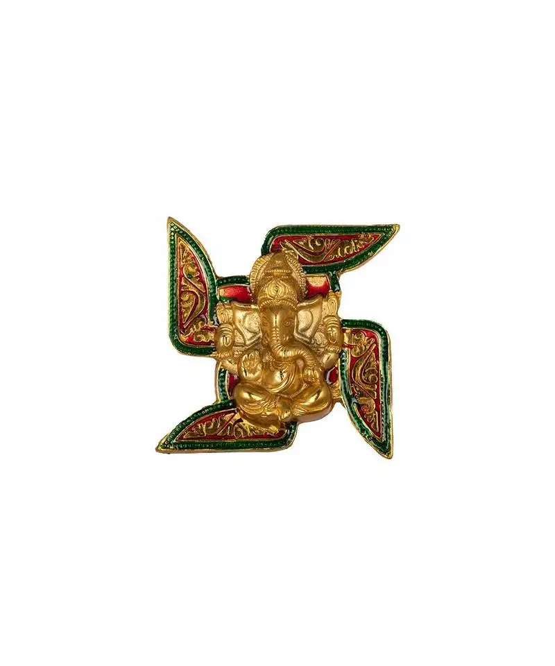 Vivan creation lord ganesh wall art – lucky feng shui sculpture, multicolor, 16×2 cm