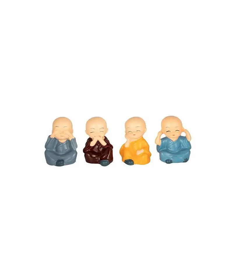 Decorative polyresin baby monks idol figurine statue showpiece set of 4