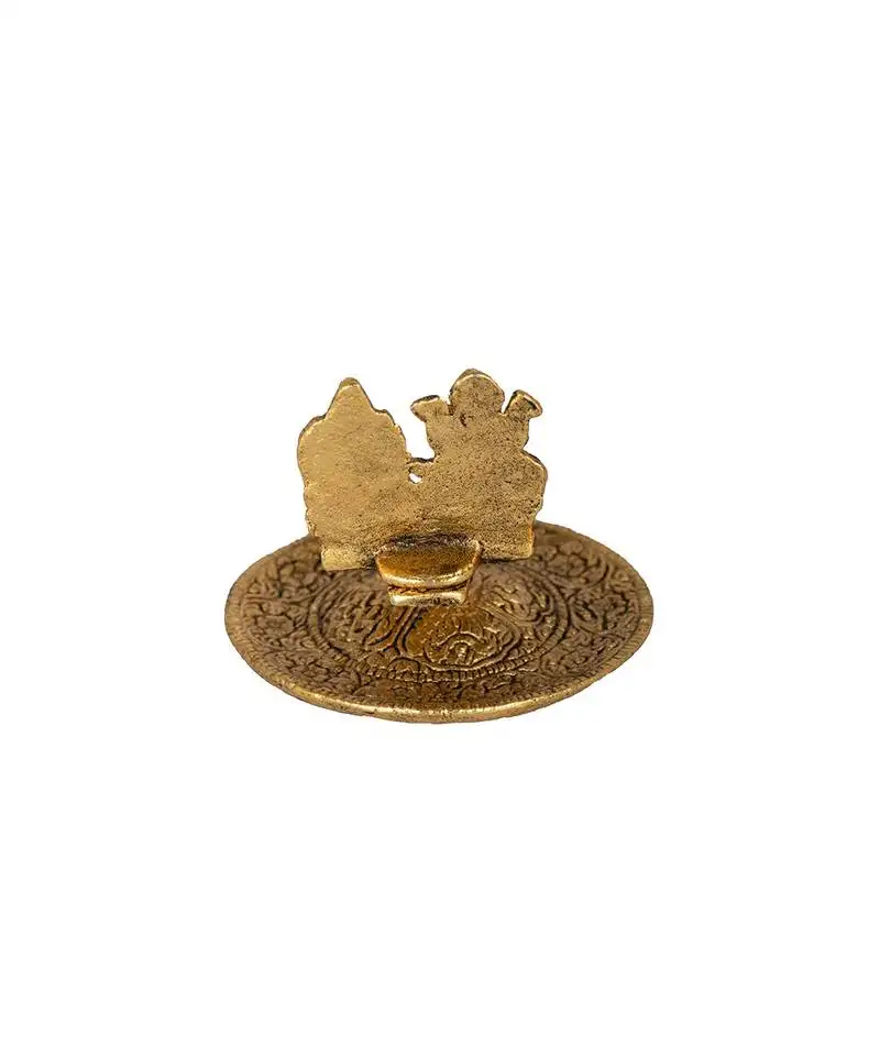 Brass puja diya with laxmi ganesh ganpati idol